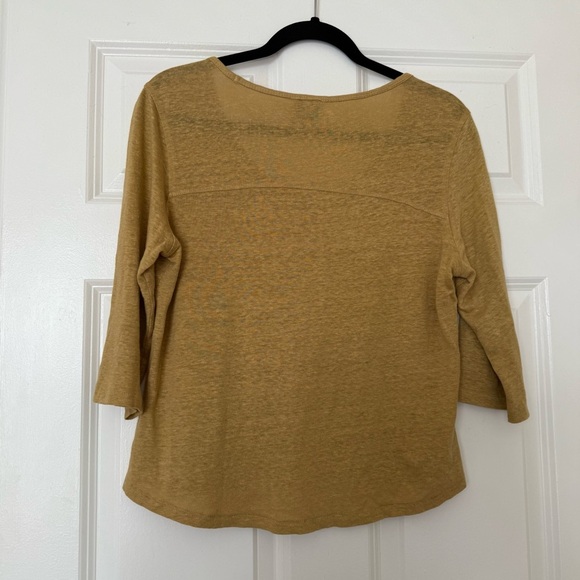 Wrap London Womens Scoop Neck Long Sleeve Top 100% Linen Size 4 - Picture 4 of 12